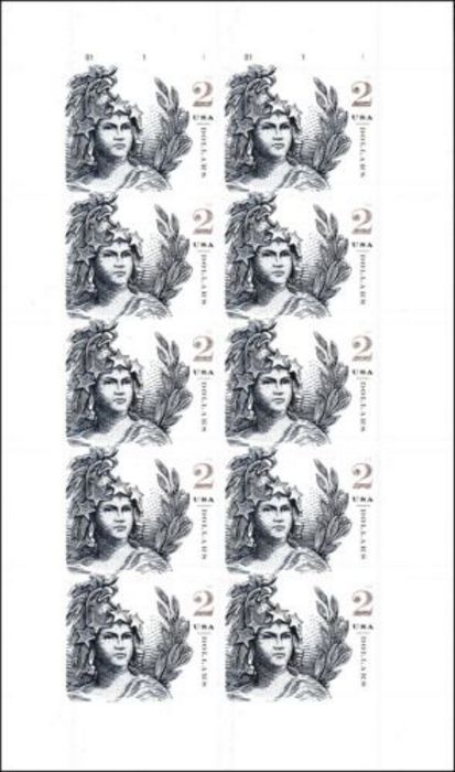 5296 2 Statue of Freedom Mint Sheet of 10 #5296sh