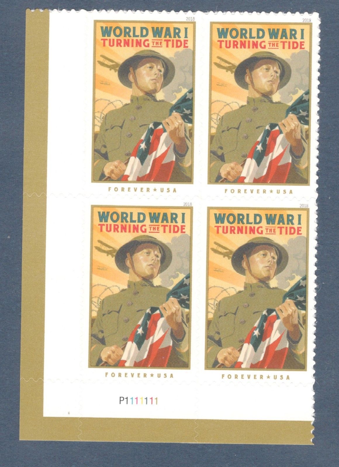 5300 Forever World War I Turning The Tide Mint Plate Block of 4 #5300pb