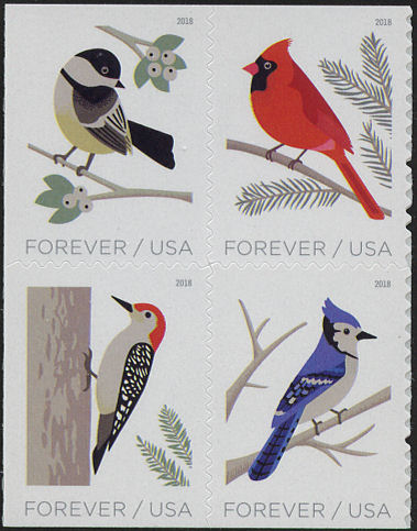 5317-20 Forever Birds in Winter Set of 4 Used Singles #5317-20used