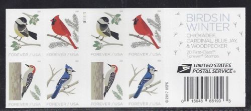 5317-5320a Forever Birds in Winter Double Sided Booklet of 20 #5320a