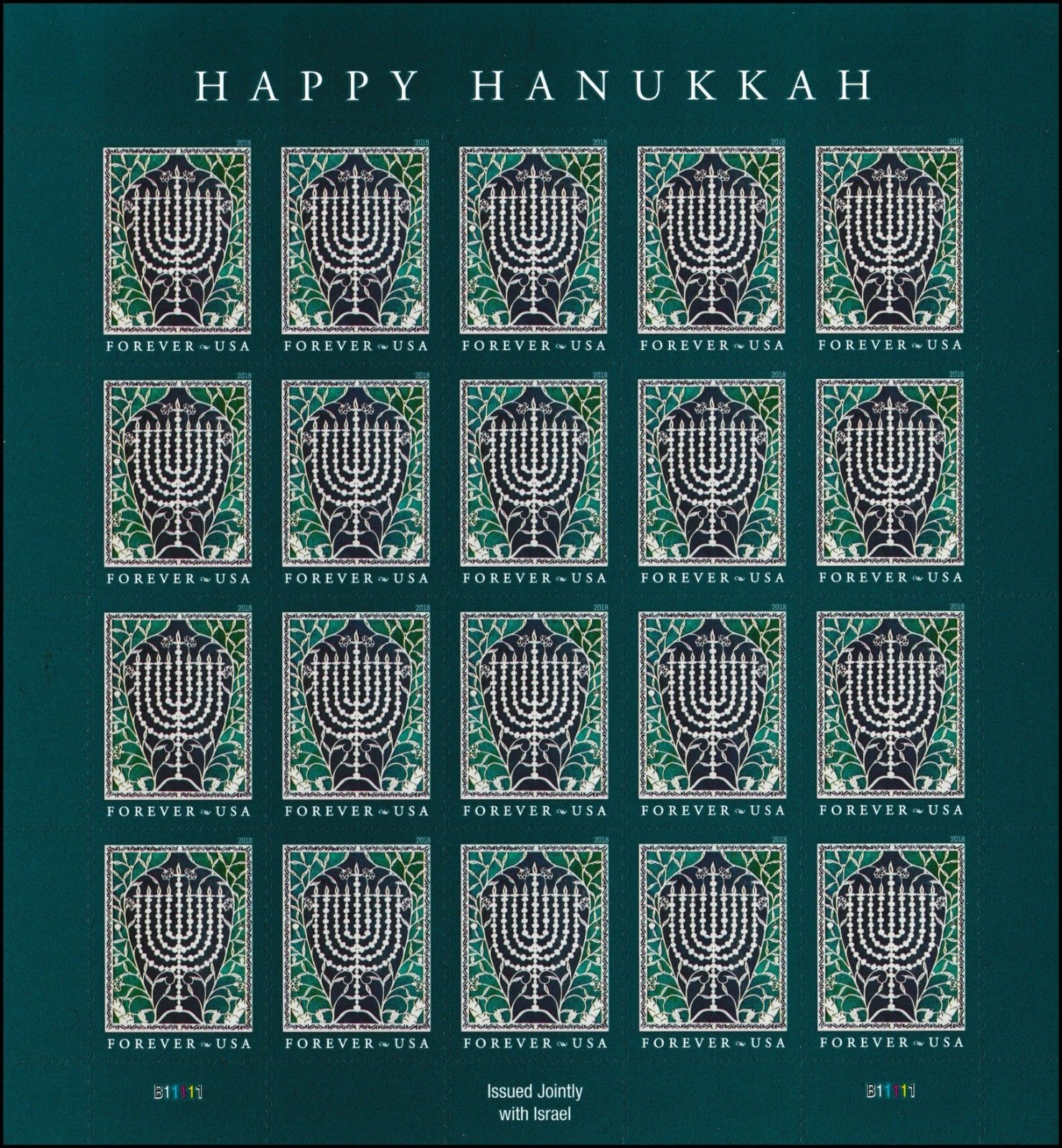 5338 Forever Hanukkah Mint Sheet of 20 #5338sh