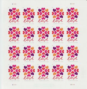 5339 Forever Hearts Blossom Mint Sheet of 20 #5339sh