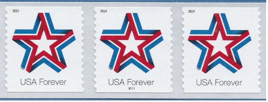 5362 Forever Star Ribbon Mint Coil PNC of 3 #5362PNC3
