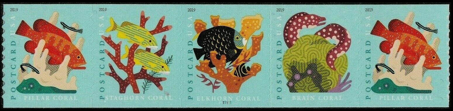 5367-70 (35c) Coral Reefs Mint Coil PNC of  5 #5367-70pnc5
