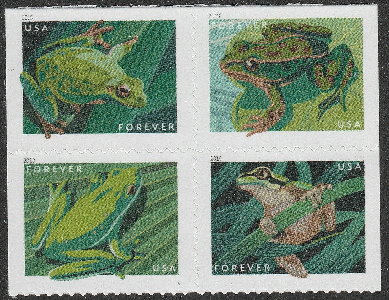 5395-98 Forever Frogs Mint Block of 4  #5395-98blk
