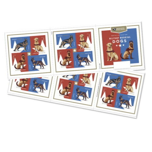 5405-8 Forever Military Working Dogs Double Sided Booklet of 20 #5405-8abklt
