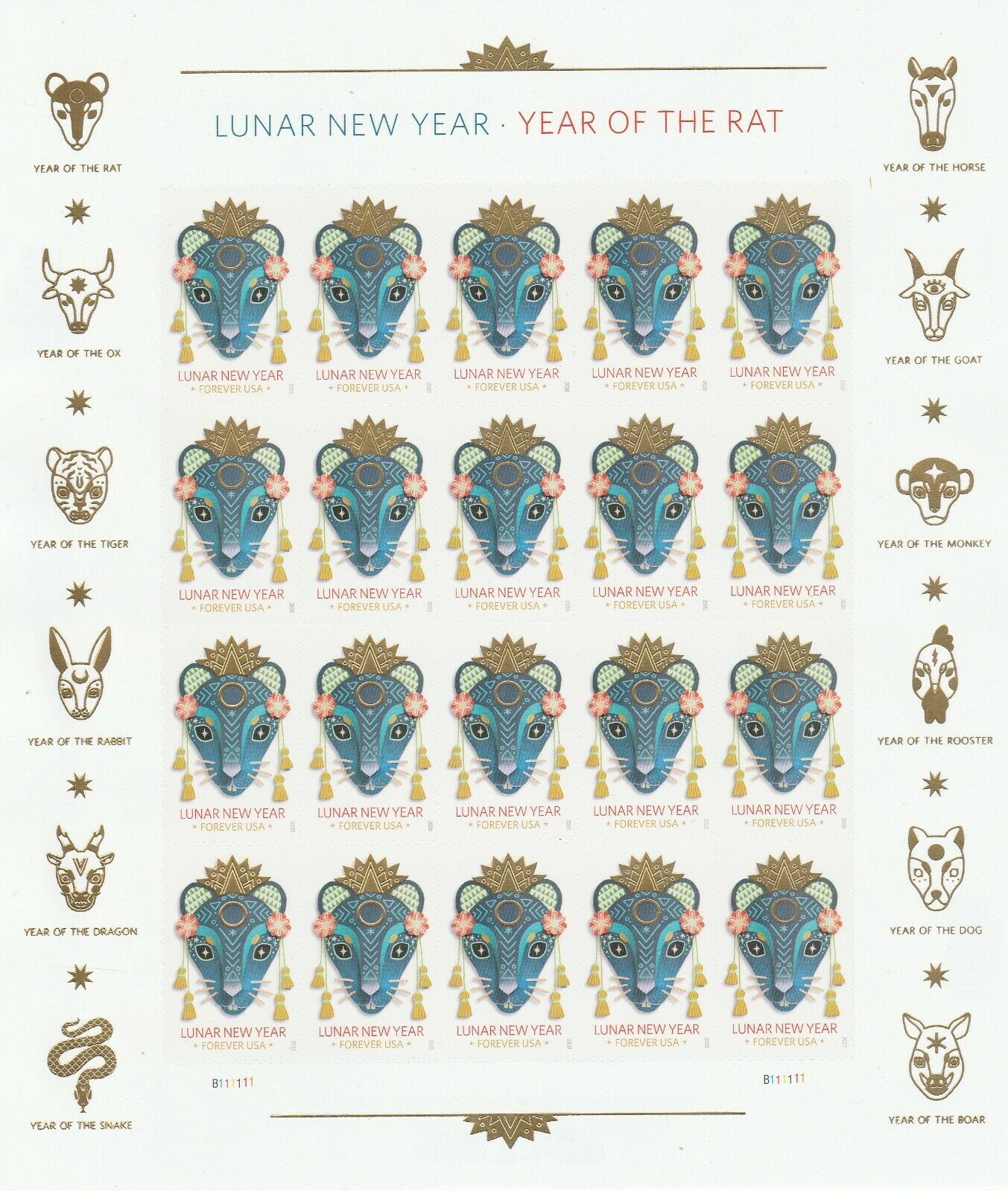 5428 Forever Lunar New Year Mint Sheet of 20 #5428sh