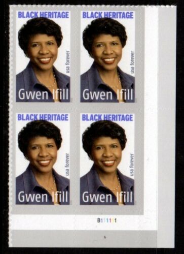 5432 Forever Gwen Ifill Mint Plate Block of 4 #5432pb