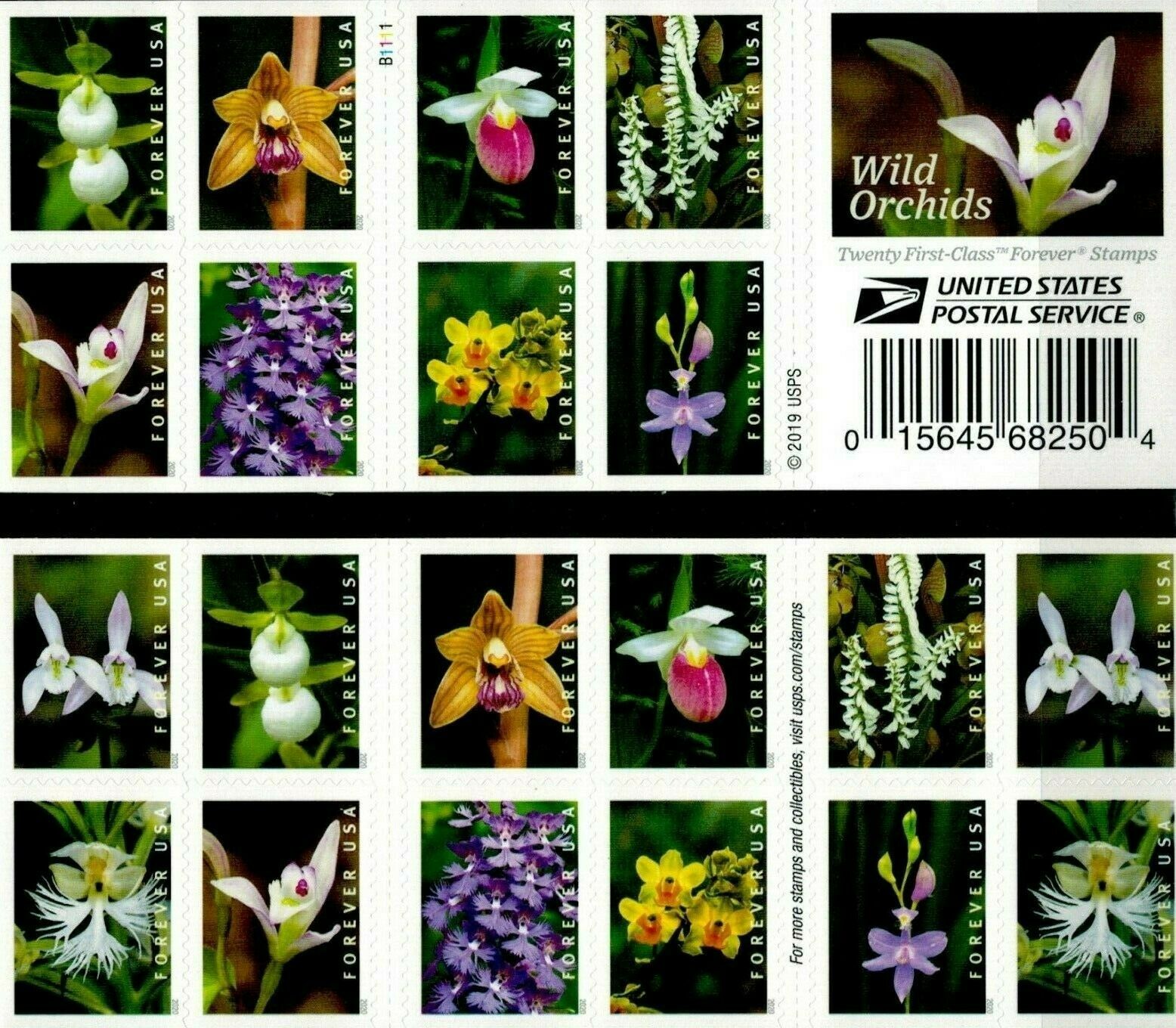 5445-54 (5454a)  Forever Wild Orchids Booklet of 20 #5454anh