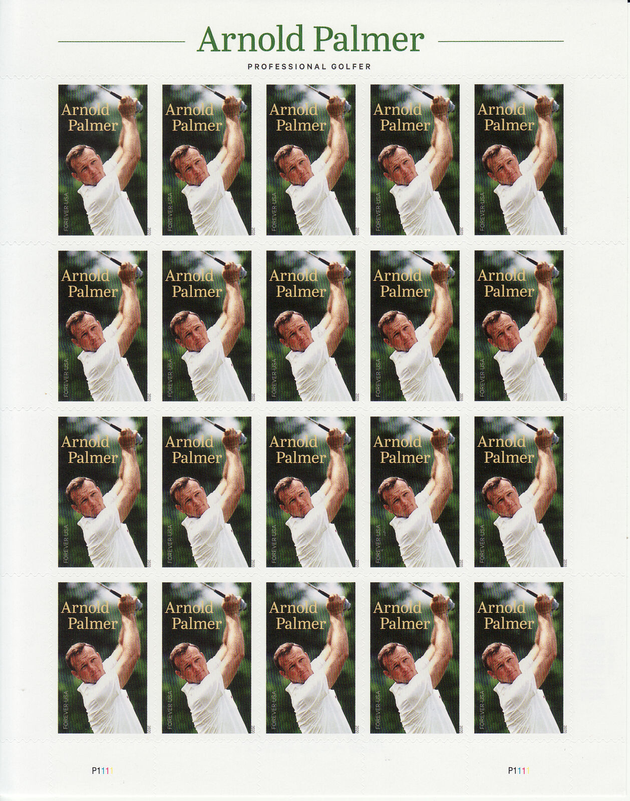5455 Forever Arnold Palmer  Mint Sheet of 20 #5455sh