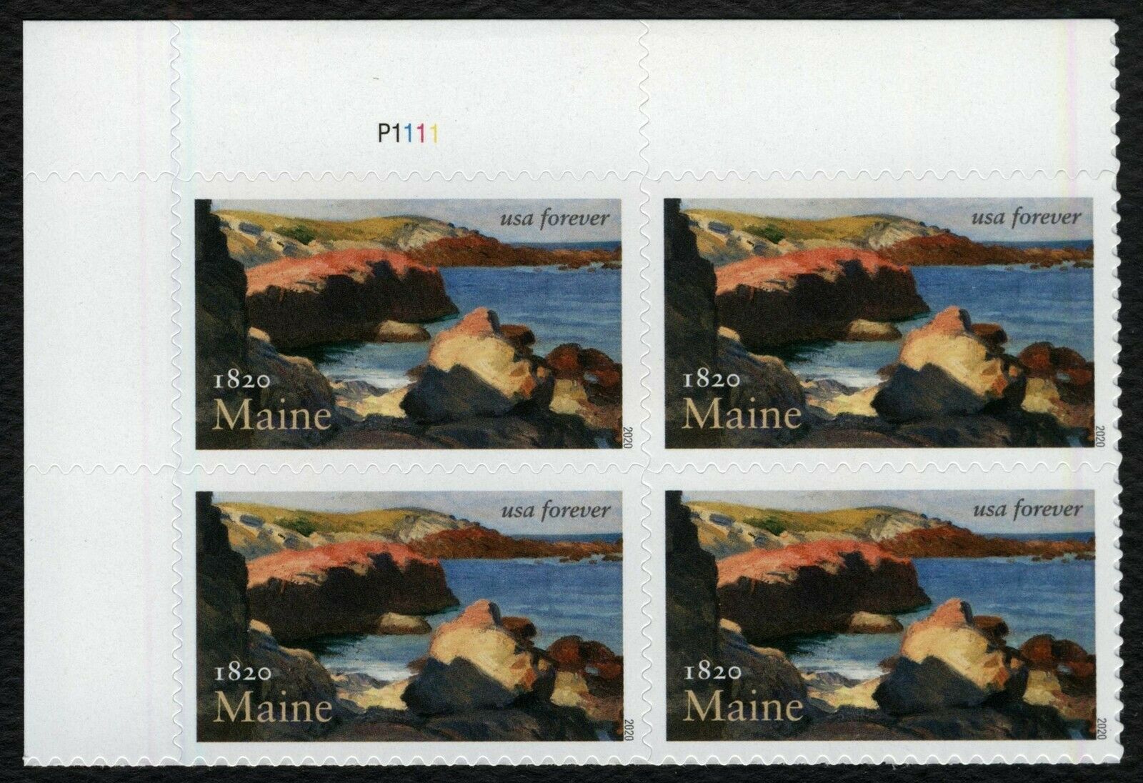 5456 Forever Maine Statehood Mint Plate Block of 4 #5456pb