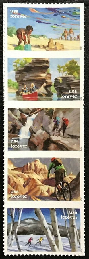 5475-79  Enjoy The Great Outdoors Mint Strip of 5 #5475-9strip