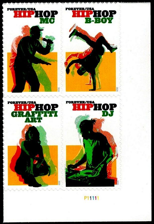 5480-83 Forever Hip Hop Mint Plate Block of 4 #5480-83pb