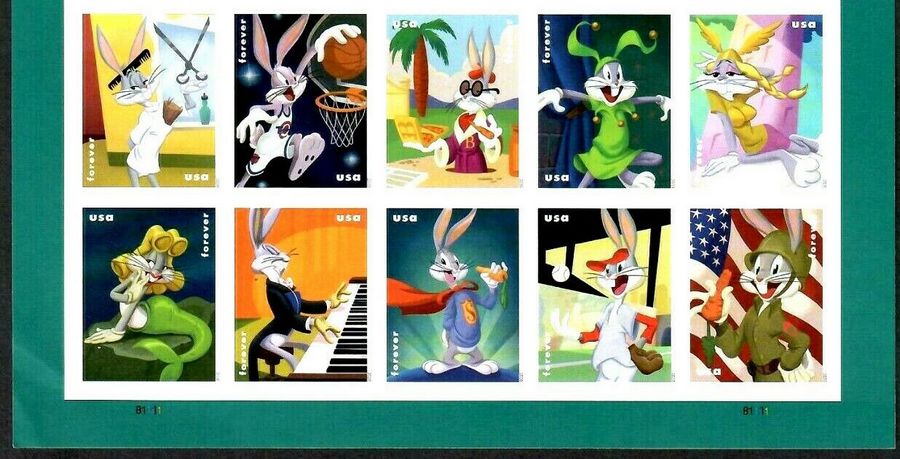 5494-5503 Forever Bugs Bunny Mint Plate Block of 10 #5494-5503pb