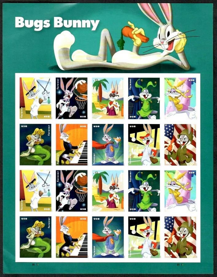 5494-5503 Forever Bugs Bunny Mint Sheet of 20 #5494-5503sh