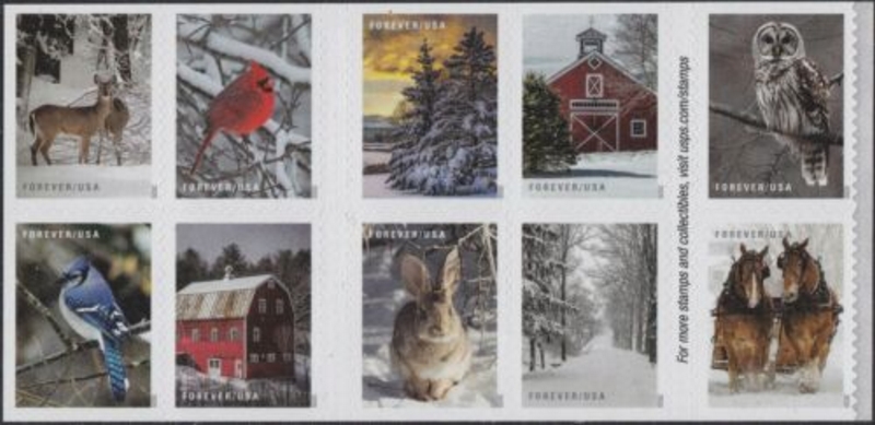 5541a Forever Winter Scenes  Mint Double Sided  Booklet of 20 #5541a