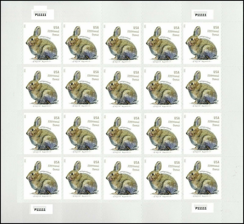 5544 20c Brush Rabbit Mint Sheet of 20 #5544sh