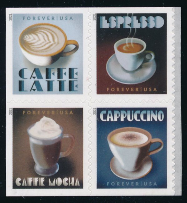 5569-72 Forever Espresso Drinks Mint Block of 4 #5569-72nh