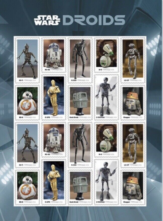 5573-82 Forever Star Wars Droids Mint Sheet of 20 #5573-82sh