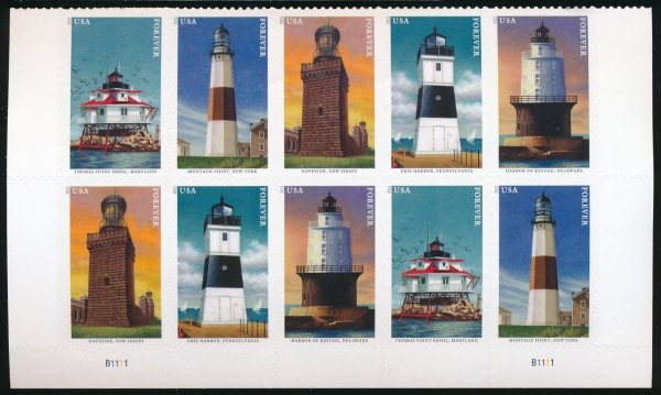 5621-5625pb Forever Mid Atlantic Lighthouses Mint PB 0f 10 #5621-5625pb