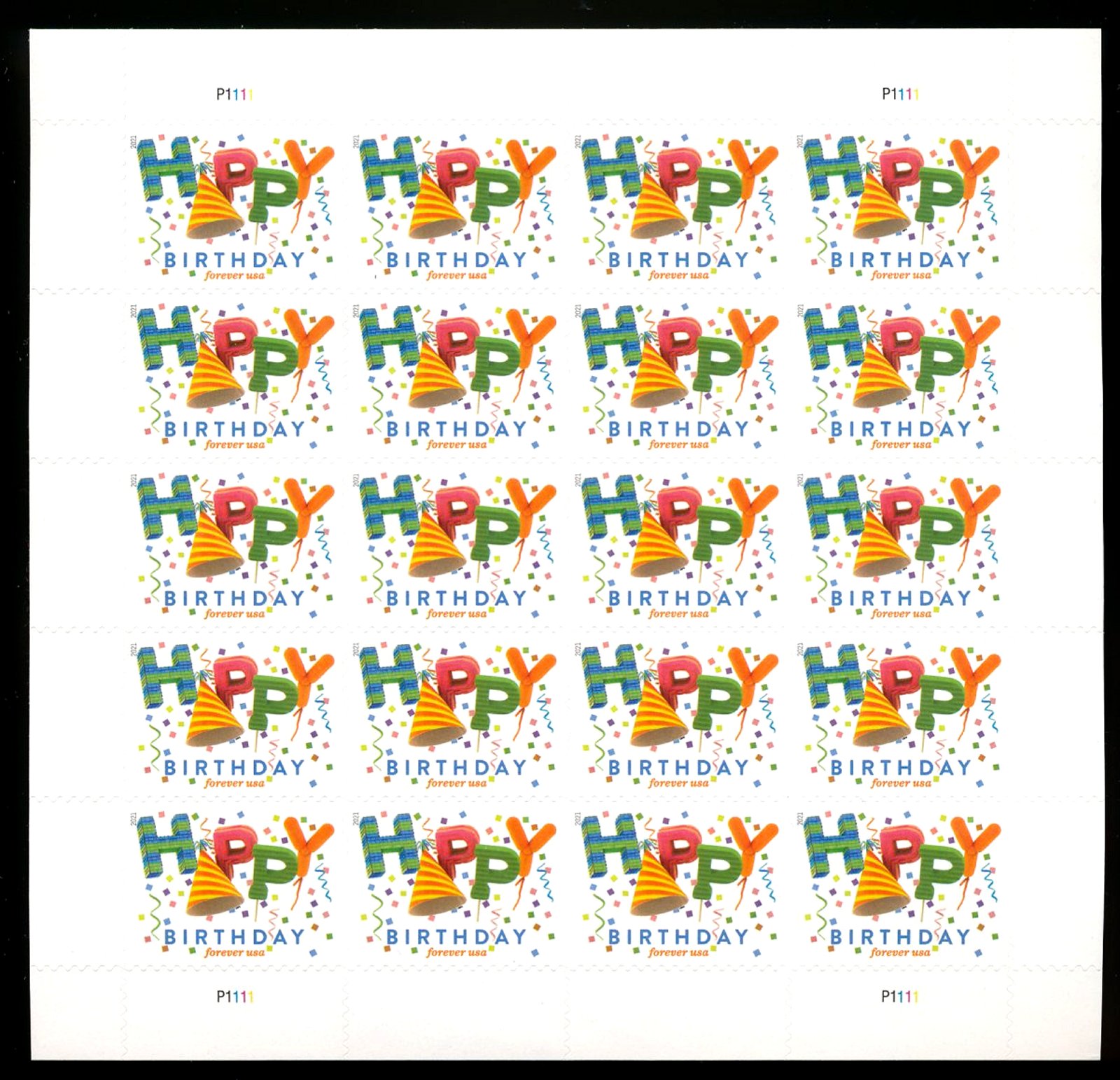 5635sh Forever Happy Birthday Mint Sheet of 20 #5635sh