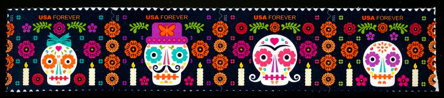 5640-5643strip Forever Day of the Dead Mint Strip of 4 #5640-5643strip