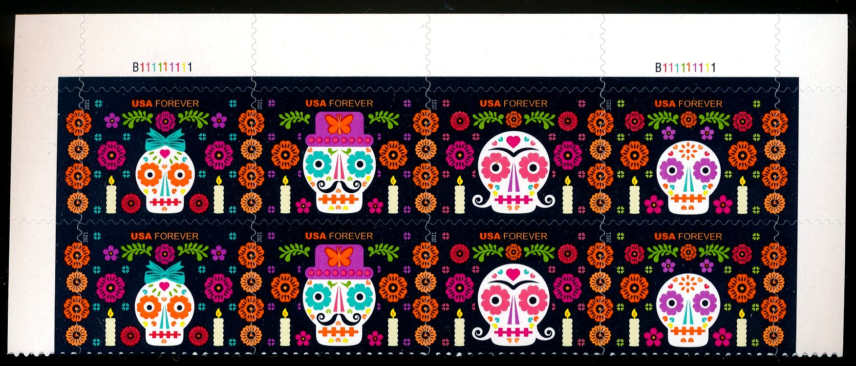 5640-5643pb Forever Day of the Dead Mint PB of 8 #5640-5643pb
