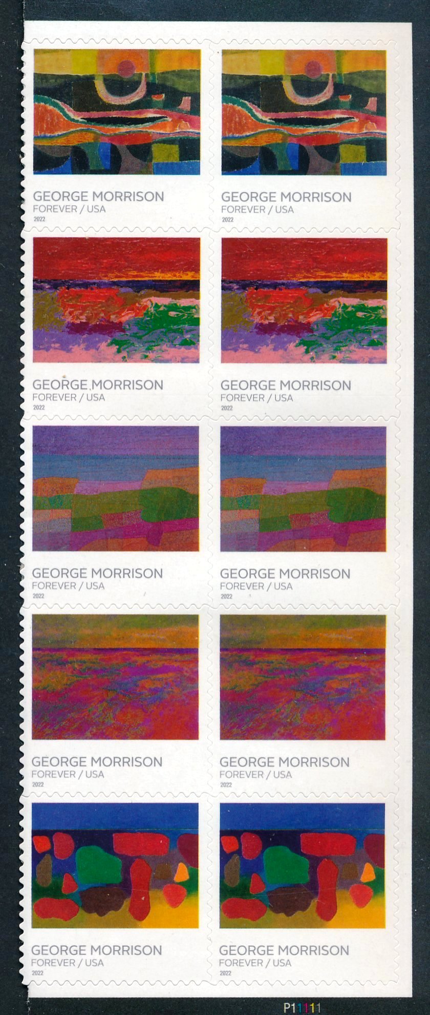 5688-5692pb Forever George Morrison Mint PB of 10 #5688-5692pb