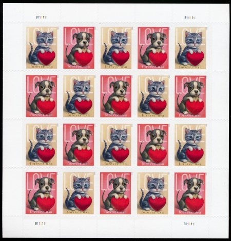 5745-46 .60 Love Cats and Dogs  Sheet of 20 #5745-46sh
