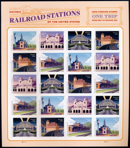 5758-62 Forever Railroad Stations MNH Sheet of 20 #5758-62sh