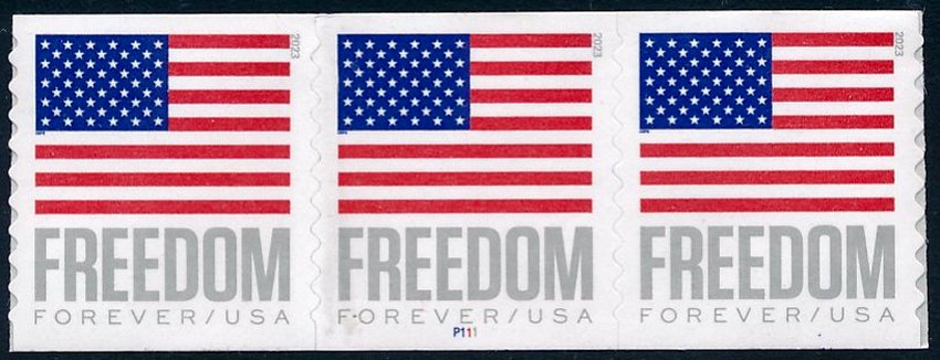 5788 Forever Freedom Flag MNH PNC of 3 #5788pnc3