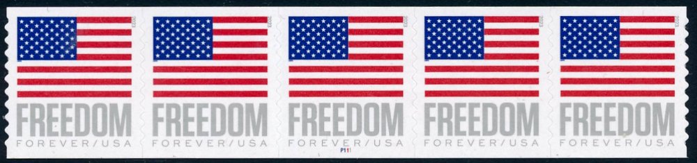 5788 Forever Freedom Flag MNH PNC of 5 #5788pnc5