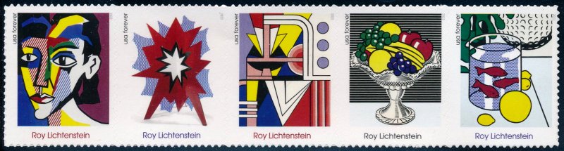 5792-96 Forever Roy Lichtenstein MNH Strip of 5 #5792-96str