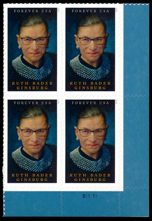 5821 Forever Ruth Baider-Ginsburg MNH Plate Block #5821pb