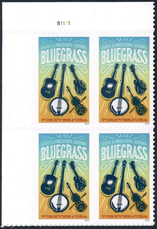 5844 Forever Bluegrass MNH Plate Block of 4 #5844pb