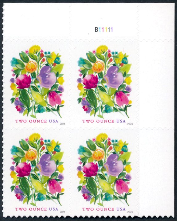 5850 .92 Wedding Blooms MNH Plate Block of 4 #5850pb