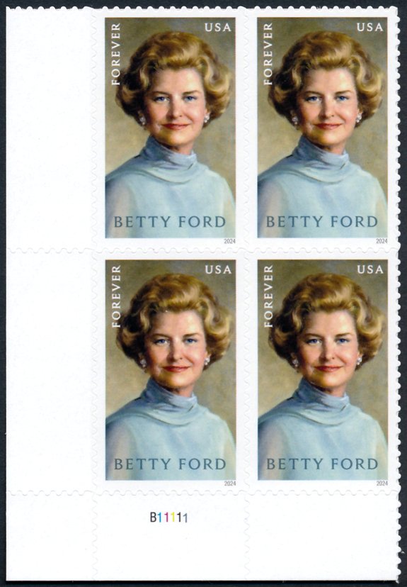 5852 Forever Betty Ford MNH Plate Block of 4 #5852pb