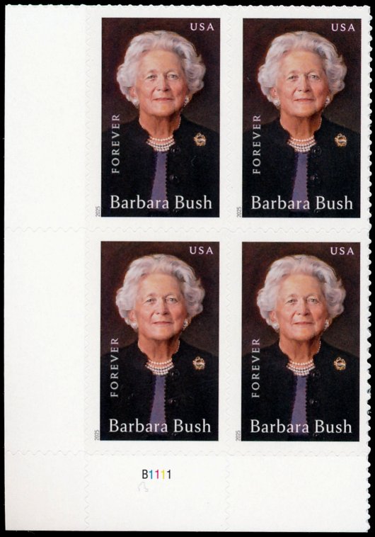 6022 .73 Forever Barbara Bush Mint NH Plate Block #6022pb