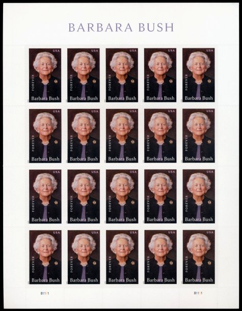 6022 .73 Forever Barbara Bush Mint NH Sheet of 20 #6022sh