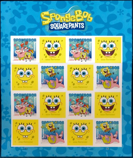 6025-28 .78 Forever Sponge Bob Square Pants Mint NH Sheet of 16 #6025-28sh