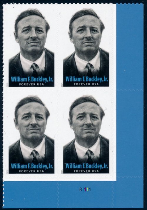 6032   .78 Forever William F Buckley Jr  Mint NH Plate Block of 4 #6032pb