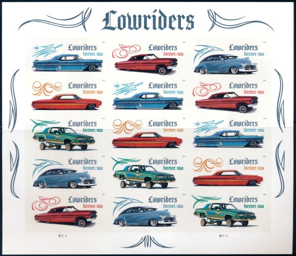 6062-66  .78 Forever Lowriders  Mint NH Sheet of 15 #6062-66sh