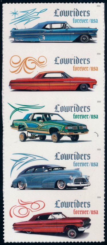 6062-66  .78 Forever Lowriders  Mint NH Strip of 5 #6062-66str