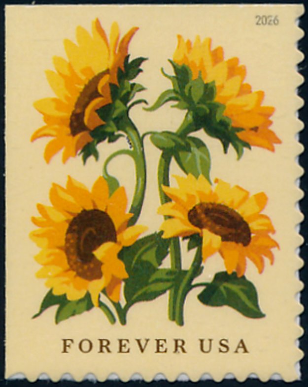 6067   .78 Forever Sunflowers  Mint NH Single #6067nh