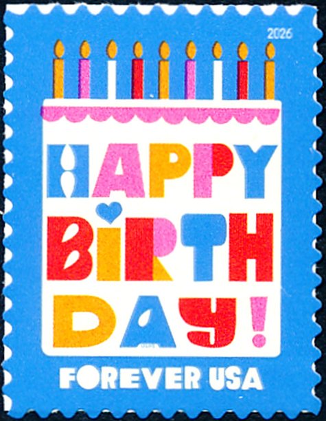 6069   .78 Forever Happy Birthday  Mint NH Single #6069nh