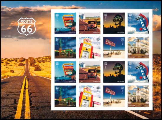 6074-81   .78 Forever Route 66  Mint NH  Sheet of 16 #6074-81sh