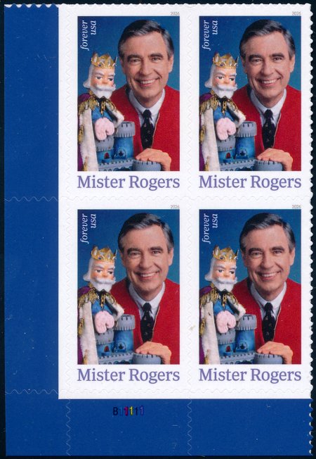 6097   .78 Forever Mr Rogers Mint NH Plate Block of 10 (Dated 2026) #6097pb