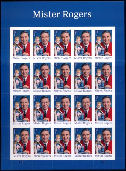 6097   .78 Forever Mr Rogers Mint NH Sheet of 20  (Dated 2026) #6097sh