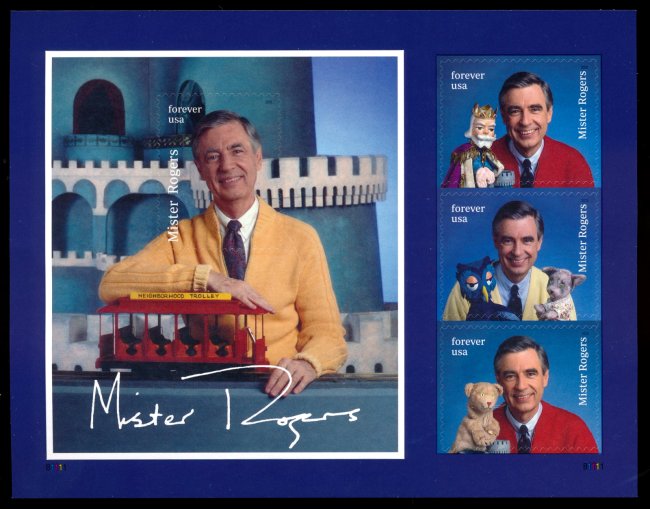 6098   .78 Forever Mister Rogers  Souvenir Sheet of 4 #6098ss