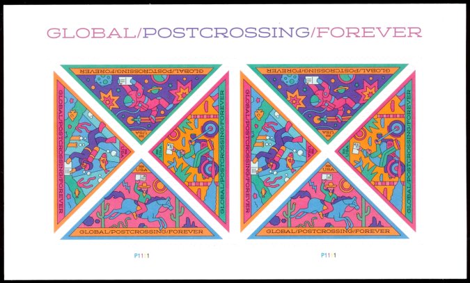 6100   1.75  Post Crossing (Global Forever) Mint NH Mini Sheet of 8 #6100ss